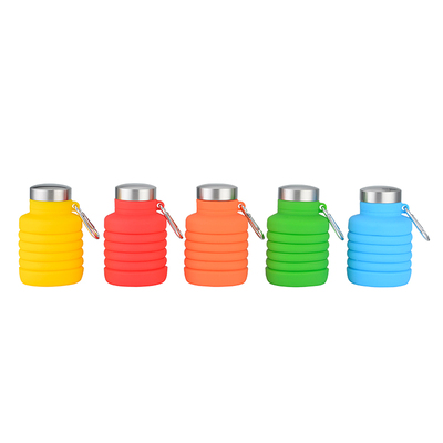 silicone water bottle with carabiner